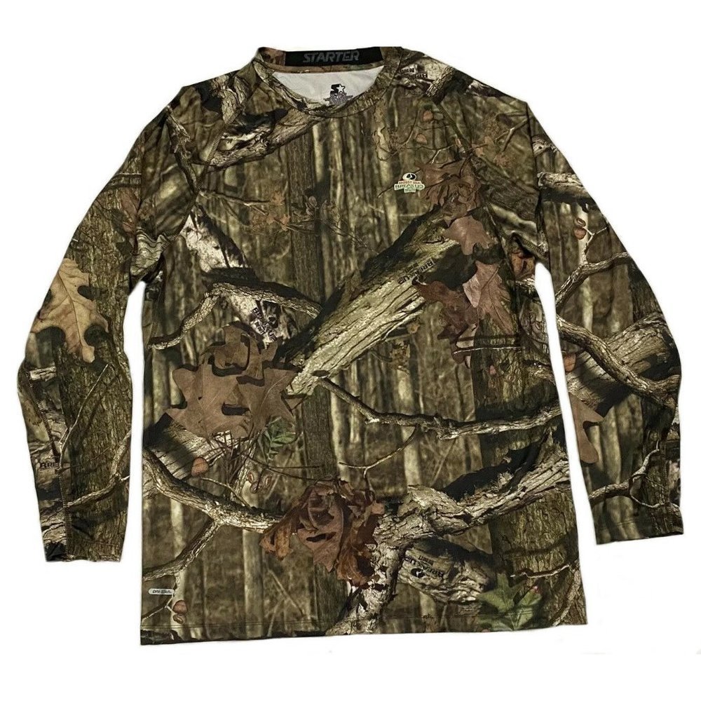 Starter Mossy Oak Men's Long Sleeve Athletic Camo Tee T-Shirt Size XL